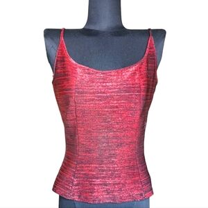 Black Market Metallic Red and Black Dressy Camisole